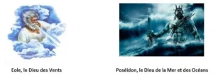 Illustration de la légende : Danae en pleine mer